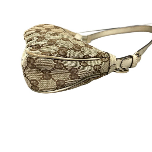 Gucci Heart Charms Shoulder Bag GG Monogram Beige Brown