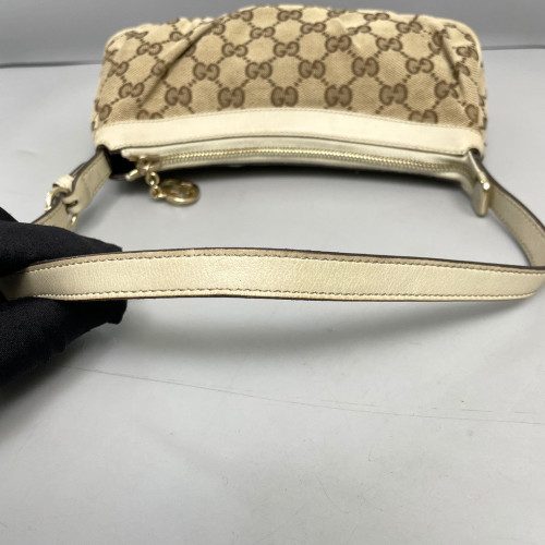 Gucci Heart Charms Shoulder Bag GG Monogram Beige Brown