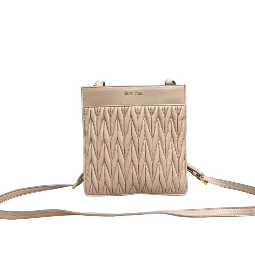 Miu Miu Gaufre Phone Holder Crumpled Lambskin Natural Tan Miu Miu Gaufre Phone Holder Crumpled Lambskin Natural Tan