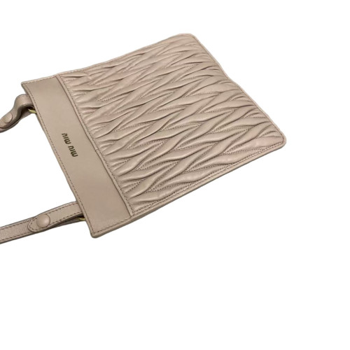 Miu Miu Gaufre Phone Holder Crumpled Lambskin Natural Tan Miu Miu Gaufre Phone Holder Crumpled Lambskin Natural Tan