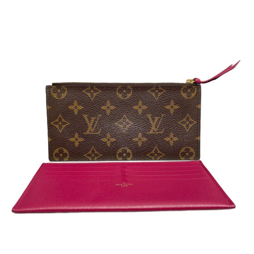 Louis Vuitton Coin Purse Monogram Brown Fuchsia