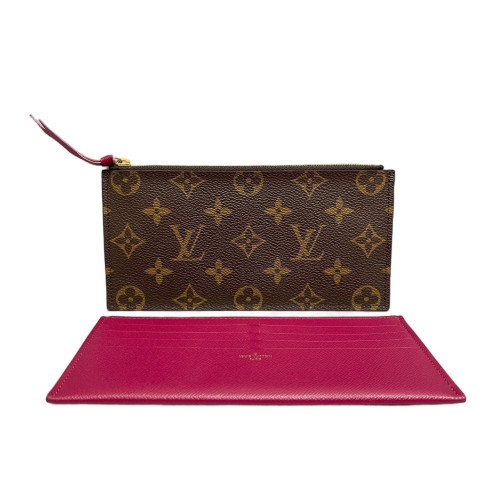 Louis Vuitton Coin Purse Monogram Brown Fuchsia
