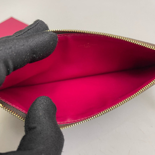 Louis Vuitton Coin Purse Monogram Brown Fuchsia