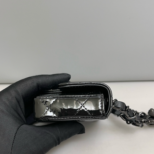 Chanel Quilted Mini Flap Patent Calfskin Black