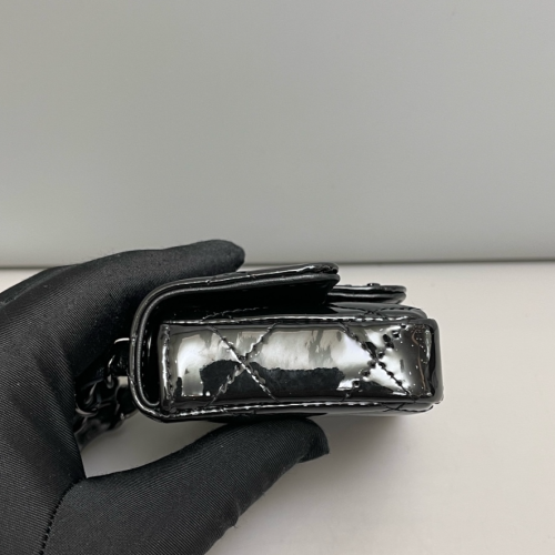 Chanel Quilted Mini Flap Patent Calfskin Black