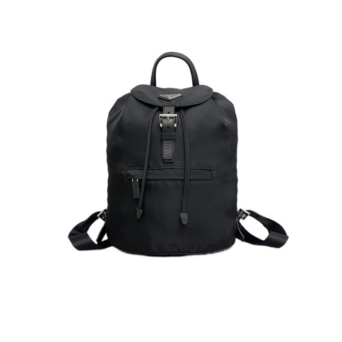 Prada Triangolo Symbole Embroidered Backpack Tessuto Nylon Black