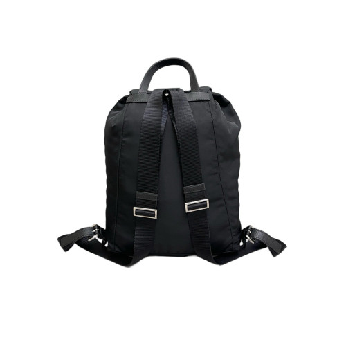 Prada Triangolo Symbole Embroidered Backpack Tessuto Nylon Black