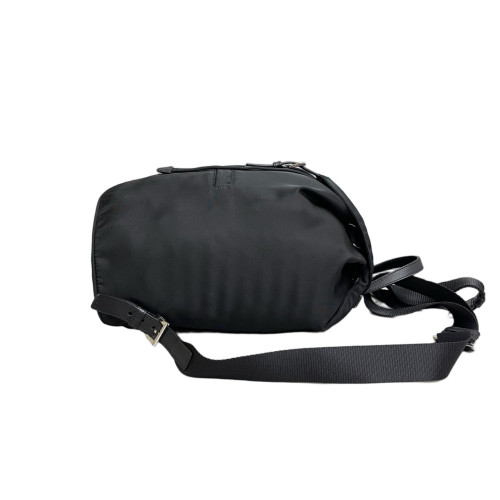 Prada Triangolo Symbole Embroidered Backpack Tessuto Nylon Black