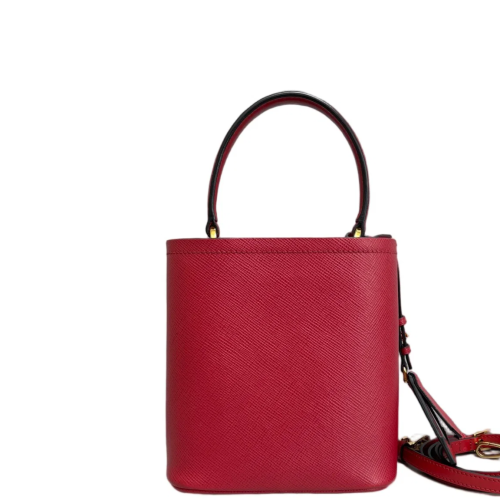 Prada Small Panier Bucket Bag Saffiano Calfskin Red