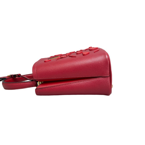 Prada Small Panier Bucket Bag Saffiano Calfskin Red