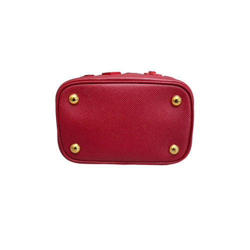 Prada Small Panier Bucket Bag Saffiano Calfskin Red