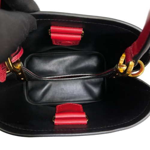 Prada Small Panier Bucket Bag Saffiano Calfskin Red
