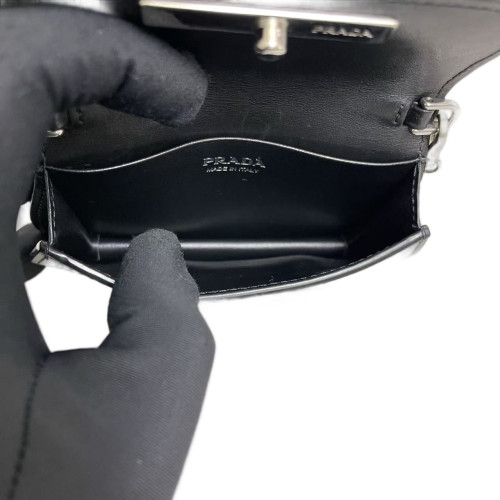 Prada Shoulder Bag Calfskin Black