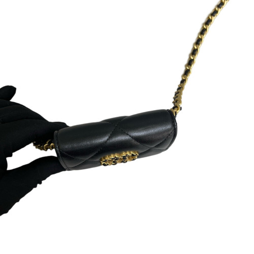 Chanel Quilted 19 Coin Purse Calfskin Black Chanel Quilted 19 Coin Purse Calfskin Black