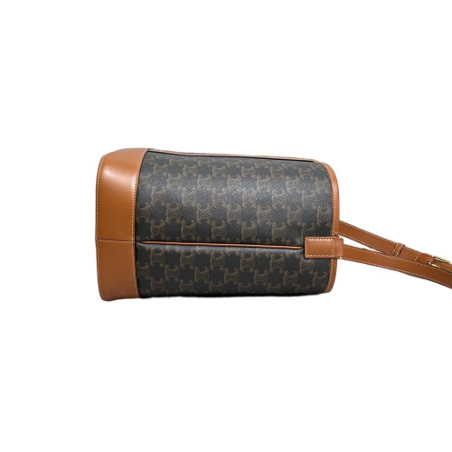 Celine Triomphe Bucket Bag Mediun Triomphe Calfskin Brown