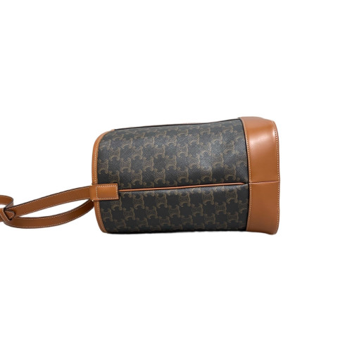 Celine Triomphe Bucket Bag Mediun Triomphe Calfskin Brown