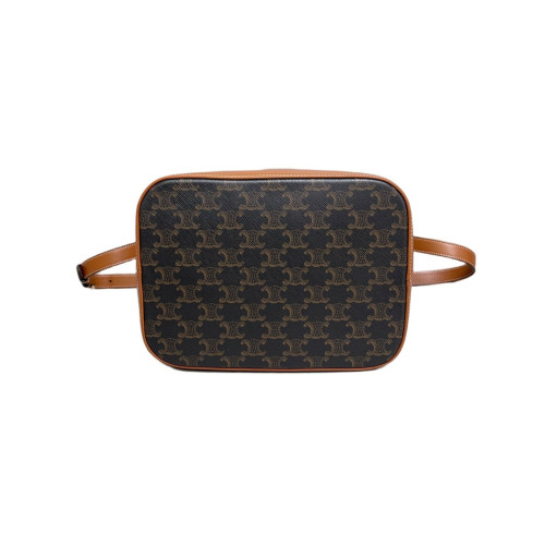Celine Triomphe Bucket Bag Mediun Triomphe Calfskin Brown