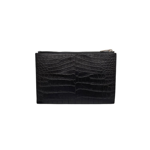 Yves Saint Laurent Card Holder Calfskin Crocodile Embossed Black Yves Saint Laurent Card Holder Calfskin Crocodile Embossed Black