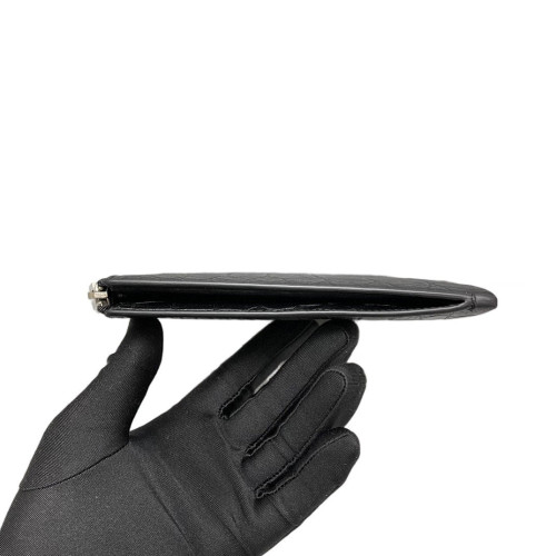 Yves Saint Laurent Card Holder Calfskin Crocodile Embossed Black Yves Saint Laurent Card Holder Calfskin Crocodile Embossed Black