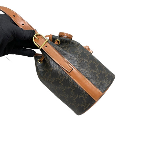 Celine Bucket Triomphe Tan Dark Brown Celine Bucket Triomphe Tan Dark Brown