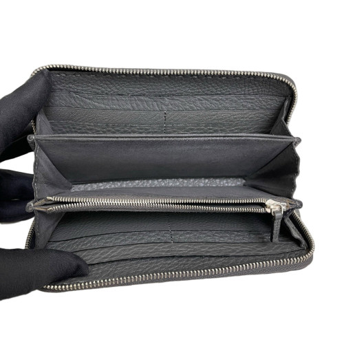 Fendi Continental Wallet Grained Calfskin Grey