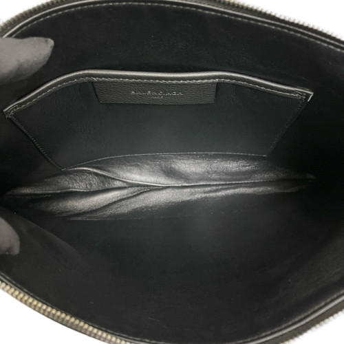 Balenciaga Clutch Grained Calfskin Black