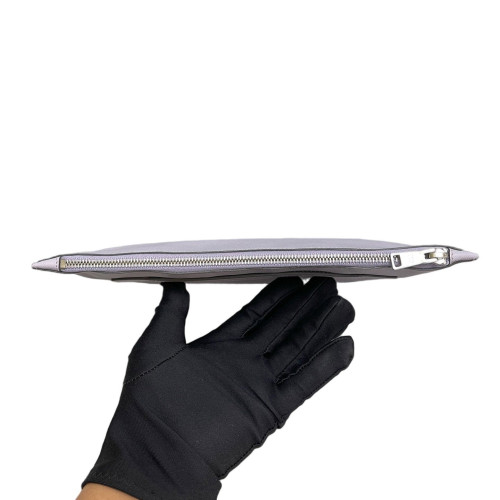 Prada Clutch Saffiano Calfskin Purple Grey White