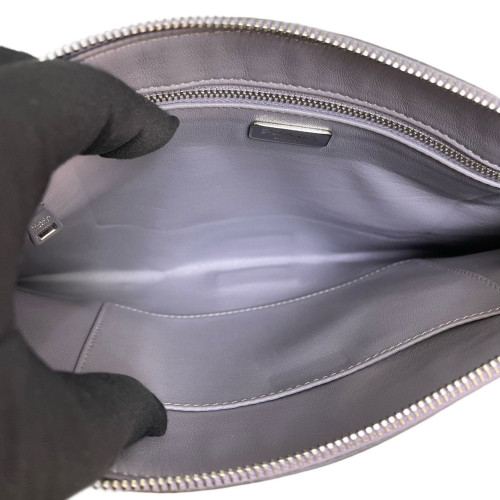 Prada Clutch Saffiano Calfskin Purple Grey White