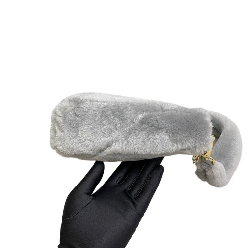 Prada Triangle Shoulder Bag Shearling Grey Prada Triangle Shoulder Bag Shearling Grey