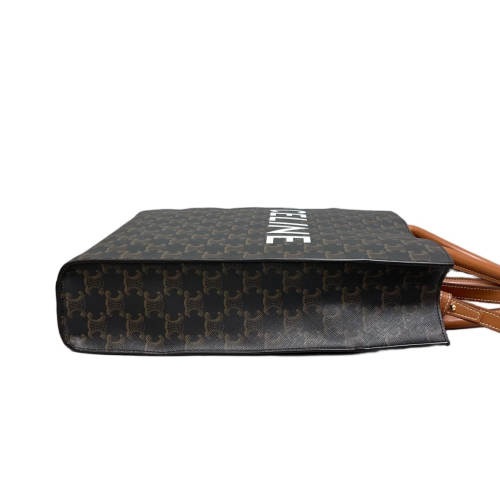 Celine Small Vertical Cabas Triomphe Dark Brown Tan Celine Small Vertical Cabas Triomphe Dark Brown Tan