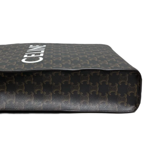 Celine Small Vertical Cabas Triomphe Dark Brown Tan Celine Small Vertical Cabas Triomphe Dark Brown Tan