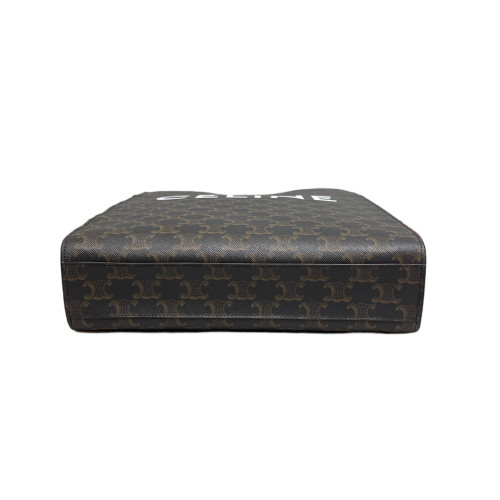 Celine Small Vertical Cabas Triomphe Dark Brown Tan Celine Small Vertical Cabas Triomphe Dark Brown Tan