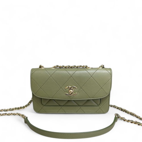 Chanel Quilted Flap Bag Lambskin Sage
