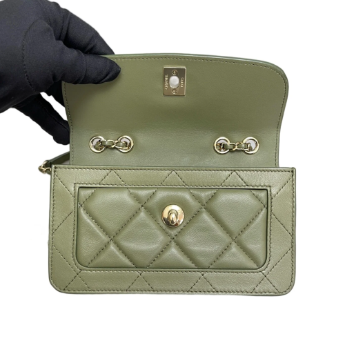 Chanel Quilted Flap Bag Lambskin Sage