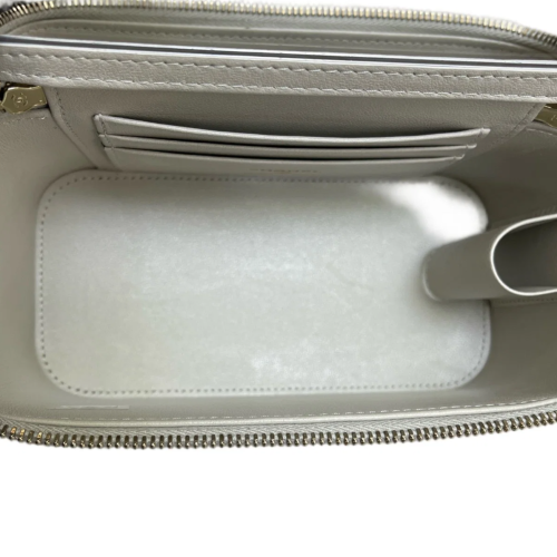 Chanel Quilted Pearl Crush Small Vanity Case Lambskin Grey