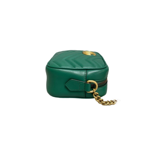 Gucci Mini GG Marmont Chain Shoulder Bag Calfskin Emerald Green