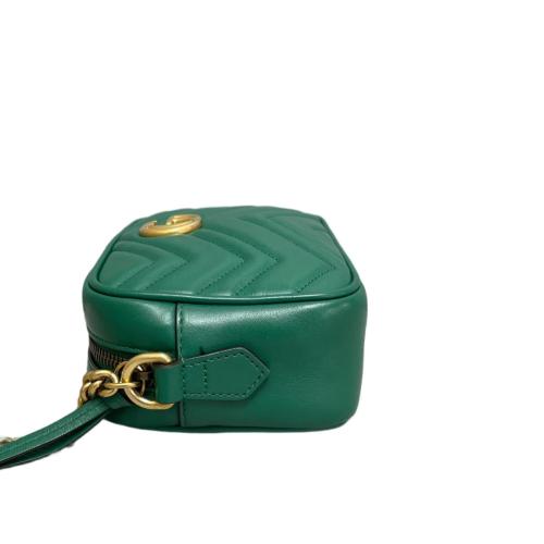 Gucci Mini GG Marmont Chain Shoulder Bag Calfskin Emerald Green