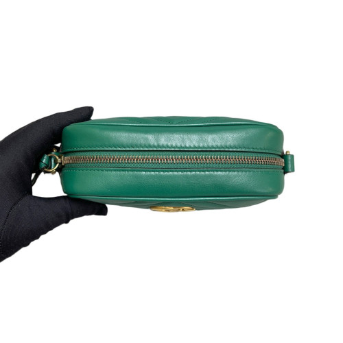 Gucci Mini GG Marmont Chain Shoulder Bag Calfskin Emerald Green