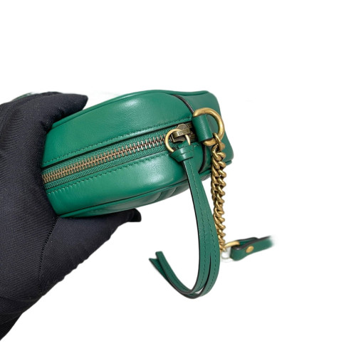 Gucci Mini GG Marmont Chain Shoulder Bag Calfskin Emerald Green