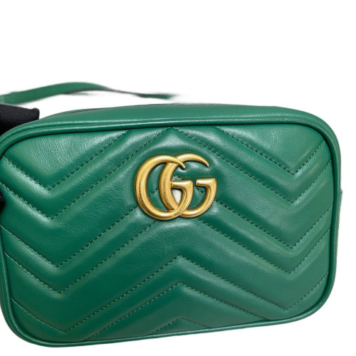 Gucci Mini GG Marmont Chain Shoulder Bag Calfskin Emerald Green