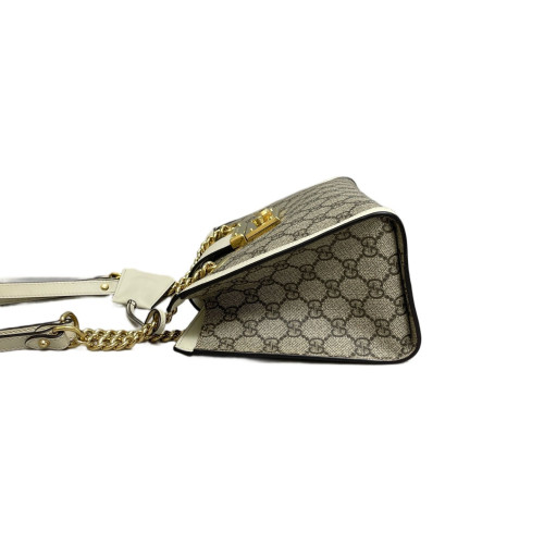 Gucci Small Padlock Tote GG Supreme Monogram White Gucci Small Padlock Tote GG Supreme Monogram White