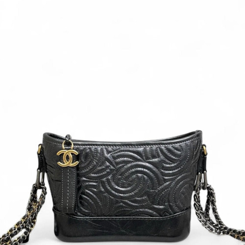 Chanel Small Gabrielle Hobo Calfskin Black