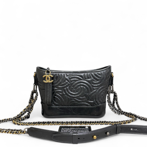 Chanel Small Gabrielle Hobo Calfskin Black