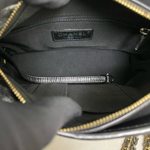 Chanel Small Gabrielle Hobo Calfskin Black