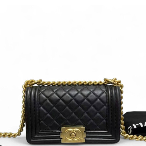 Chanel Quilted Small Boy Flap Lambskin Black Chanel Quilted Small Boy Flap Lambskin Black