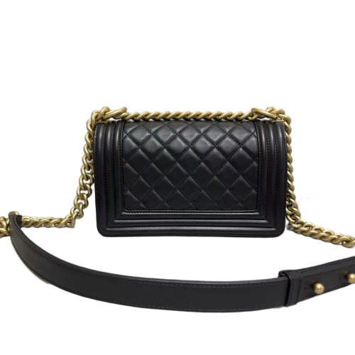 Chanel Quilted Small Boy Flap Lambskin Black Chanel Quilted Small Boy Flap Lambskin Black