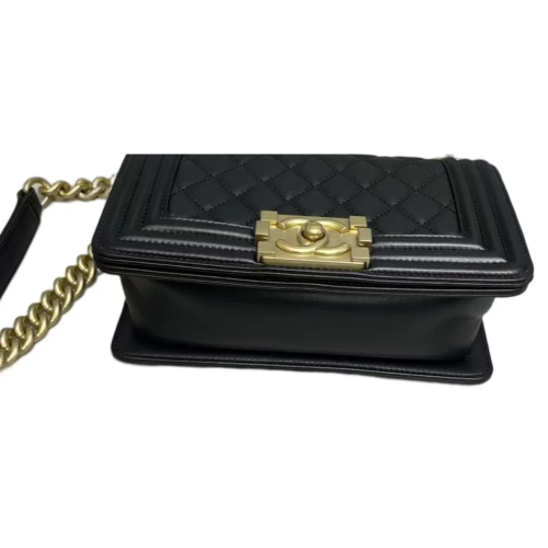 Chanel Quilted Small Boy Flap Lambskin Black Chanel Quilted Small Boy Flap Lambskin Black