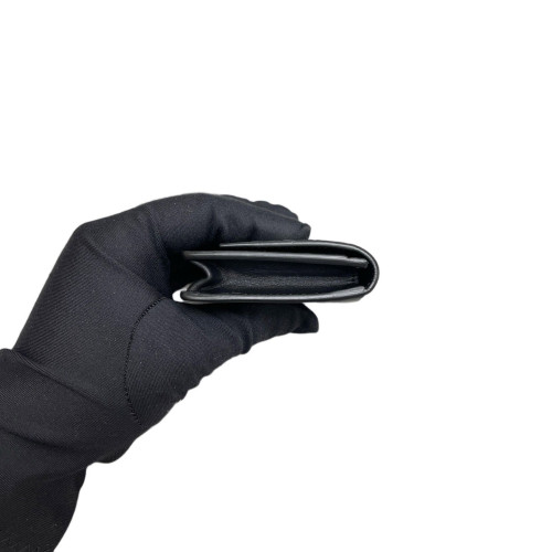 Bottega Veneta Card Holder Calfskin Intrecciato Black