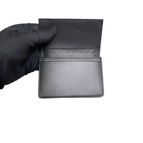 Bottega Veneta Card Holder Calfskin Intrecciato Black