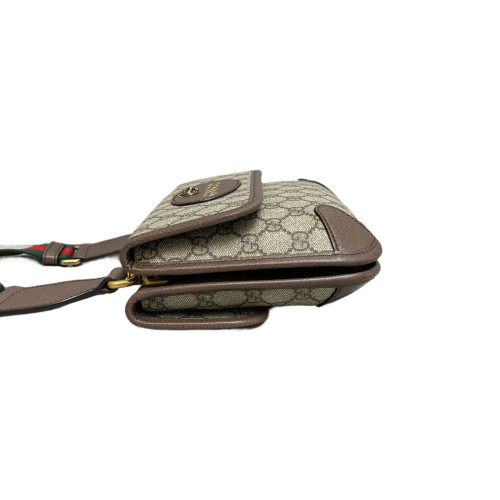 Gucci Small Neo Vintage Double Flap Messenger Bag GG Monogram Brown Gucci Small Neo Vintage Double Flap Messenger Bag GG Monogram Brown